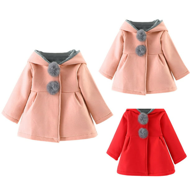 FORESTIME Toddler Hoodie Jacket Coat Cloak Knitted Winter Warm Outwear Cardigan with Ears Feather for 0-24 Months Baby 